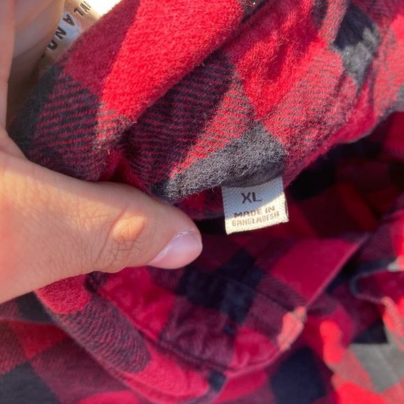 Jachs Classic Red Black Plaid Casual Button Down Shirt Heavy Weight Flannel XL - Picture 6 of 6